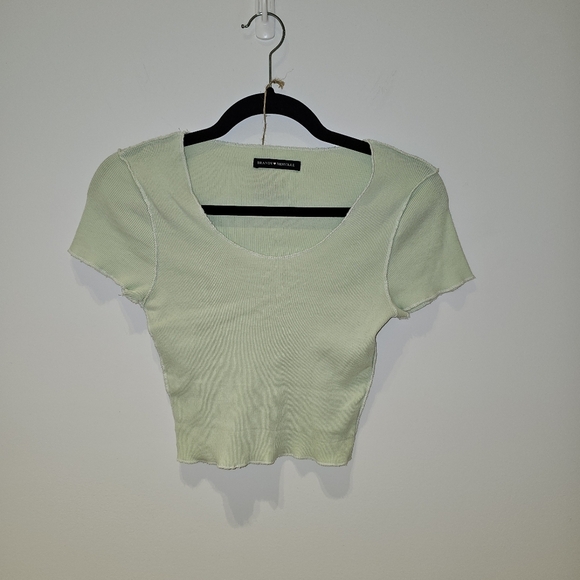Brandy Melville Pastel Green Reverse Seam top - Picture 1 of 5